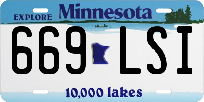 MN license plate 669LSI