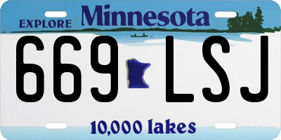 MN license plate 669LSJ