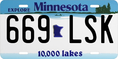 MN license plate 669LSK