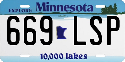 MN license plate 669LSP