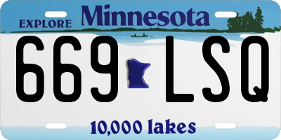 MN license plate 669LSQ