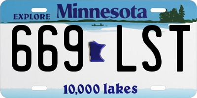 MN license plate 669LST