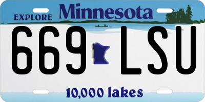MN license plate 669LSU