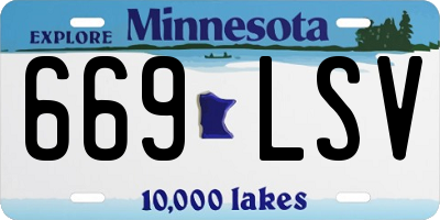 MN license plate 669LSV