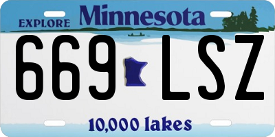 MN license plate 669LSZ