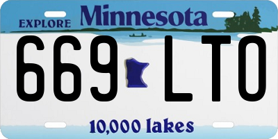 MN license plate 669LTO