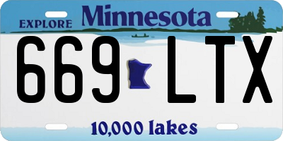 MN license plate 669LTX