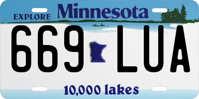 MN license plate 669LUA