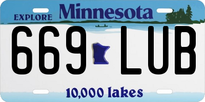 MN license plate 669LUB