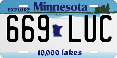 MN license plate 669LUC
