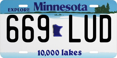 MN license plate 669LUD