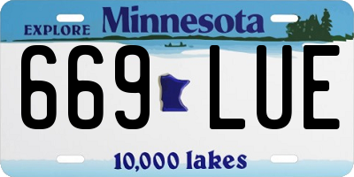 MN license plate 669LUE