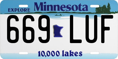 MN license plate 669LUF