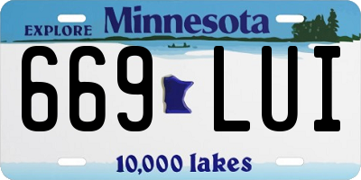 MN license plate 669LUI