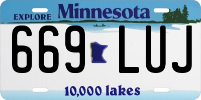 MN license plate 669LUJ