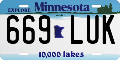 MN license plate 669LUK