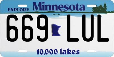 MN license plate 669LUL