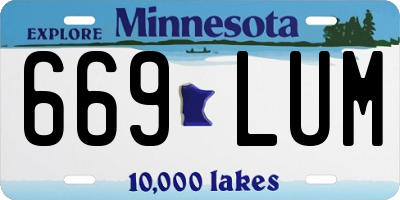 MN license plate 669LUM
