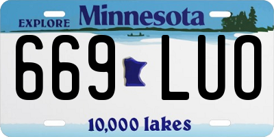 MN license plate 669LUO