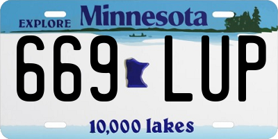 MN license plate 669LUP