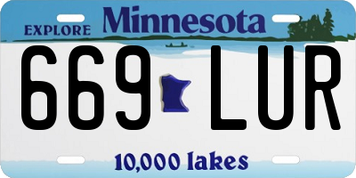 MN license plate 669LUR