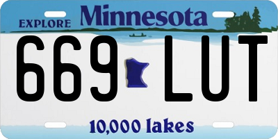 MN license plate 669LUT