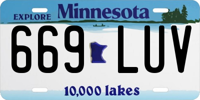 MN license plate 669LUV