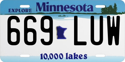 MN license plate 669LUW
