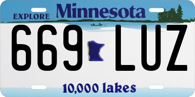 MN license plate 669LUZ