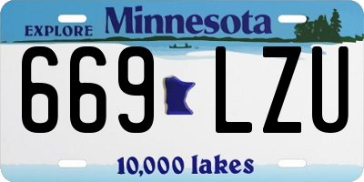 MN license plate 669LZU