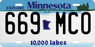 MN license plate 669MCO