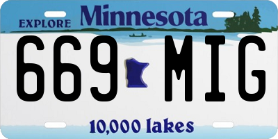 MN license plate 669MIG