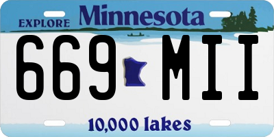 MN license plate 669MII
