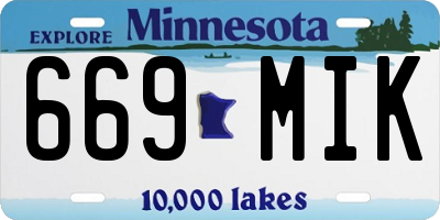 MN license plate 669MIK