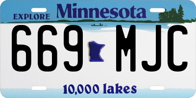 MN license plate 669MJC