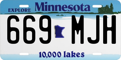 MN license plate 669MJH
