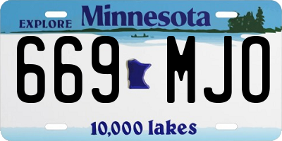MN license plate 669MJO