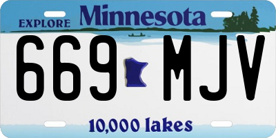 MN license plate 669MJV