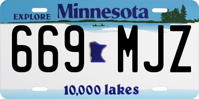 MN license plate 669MJZ