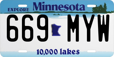 MN license plate 669MYW
