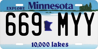 MN license plate 669MYY