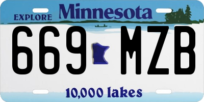 MN license plate 669MZB