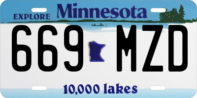MN license plate 669MZD