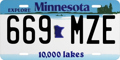 MN license plate 669MZE