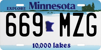 MN license plate 669MZG