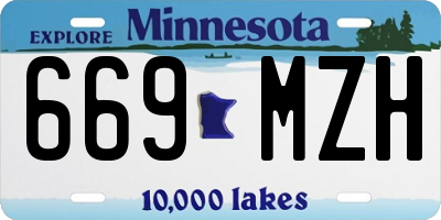 MN license plate 669MZH
