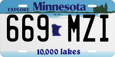 MN license plate 669MZI