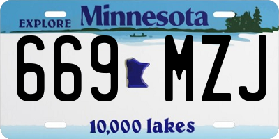 MN license plate 669MZJ