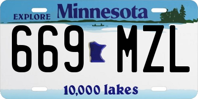 MN license plate 669MZL