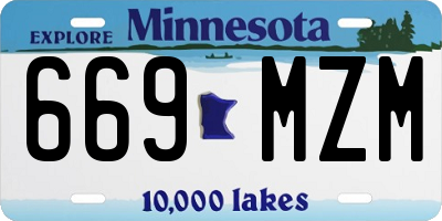 MN license plate 669MZM